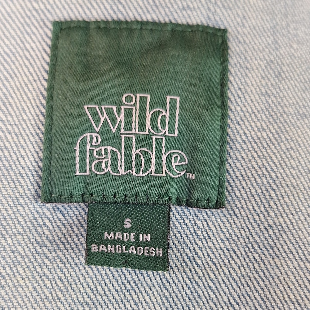 Wild Fable Checkerboard Light Wash Denim Jacket - Blue - Picture 7 of 7
